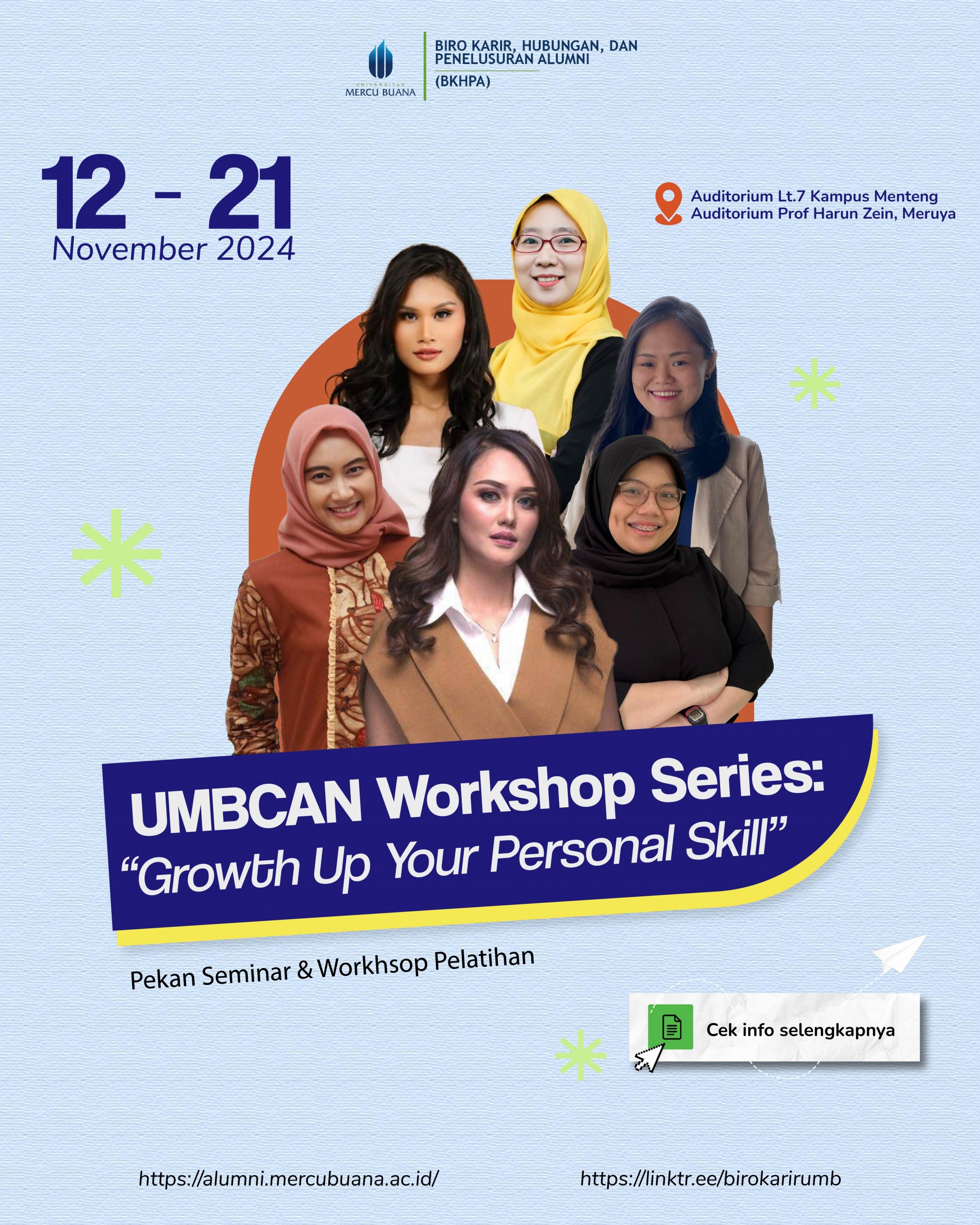 UMB CAN Workshop Series “Growth Up Your Personal Skill”